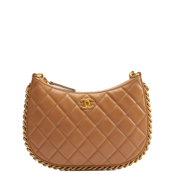 CHANEL Hobo Handbag-Beige