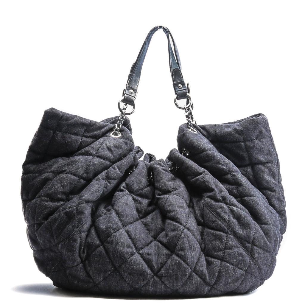 Chanel Navy Denim 'Coco Cabas' Tote Large Q6B01P0WN5006