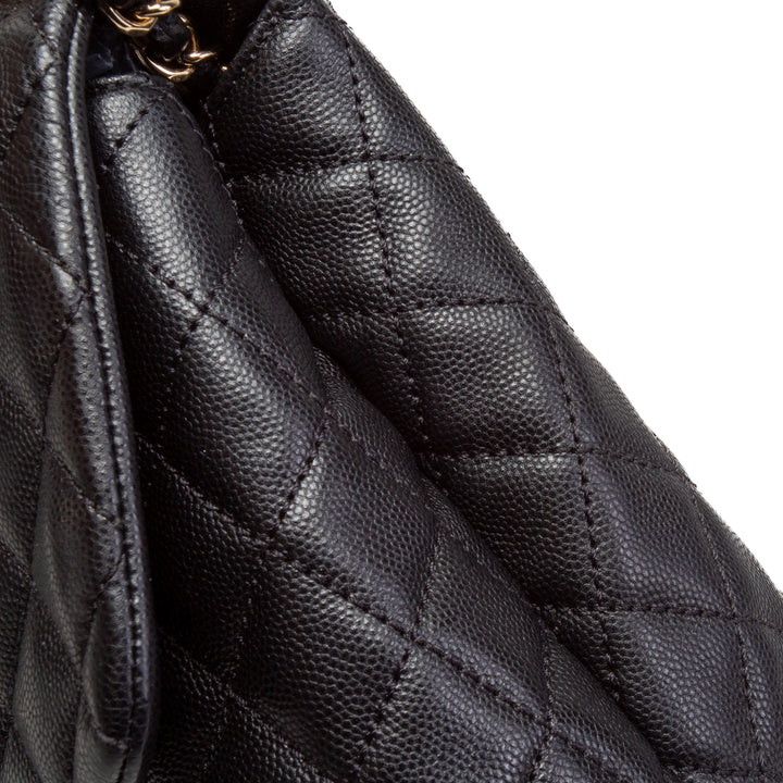 CHANEL Caviar Quilted Coco Handle Flap Bag - Black