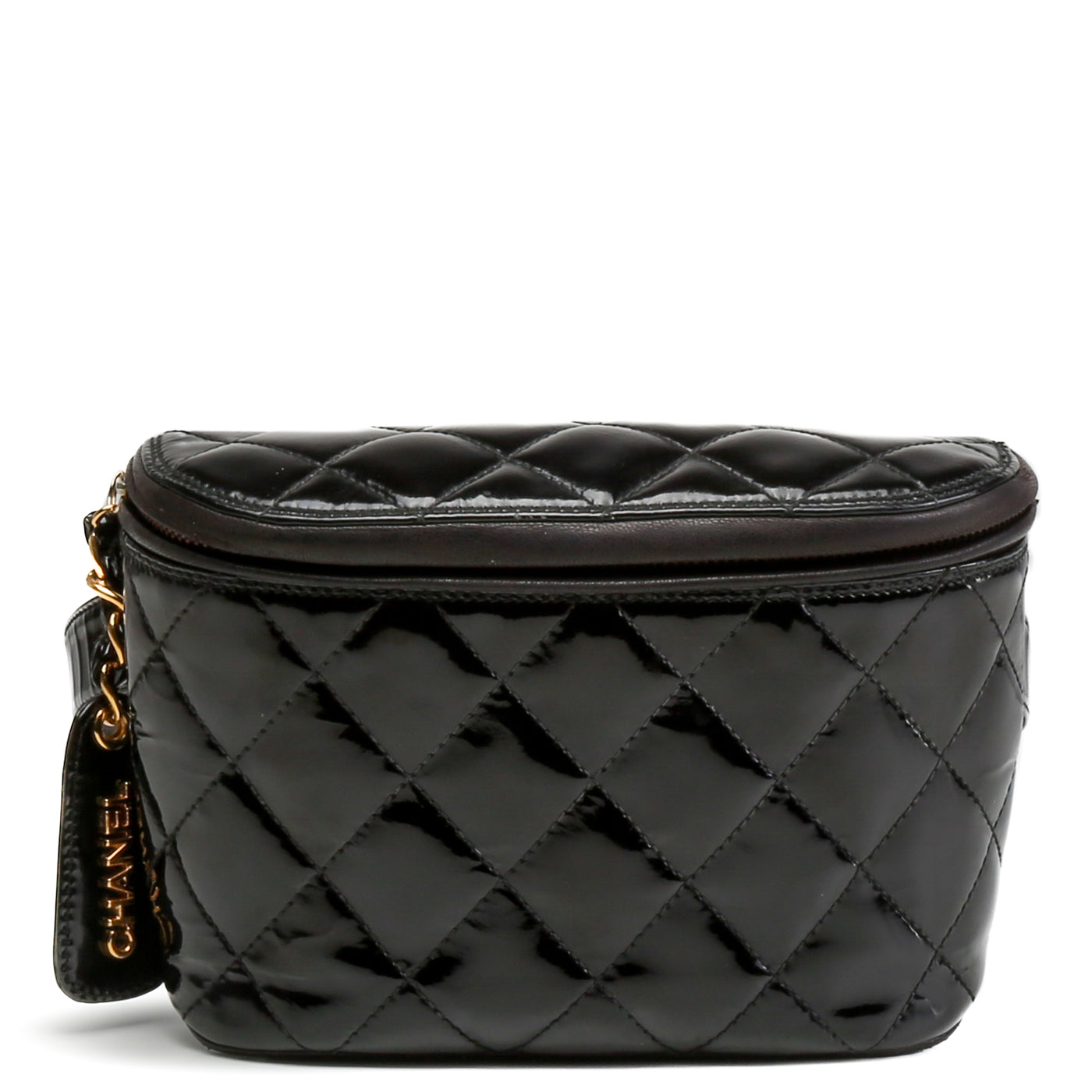 CHANEL Patent Quilted Belt Bag - Black -OUTLET FINAL SALE