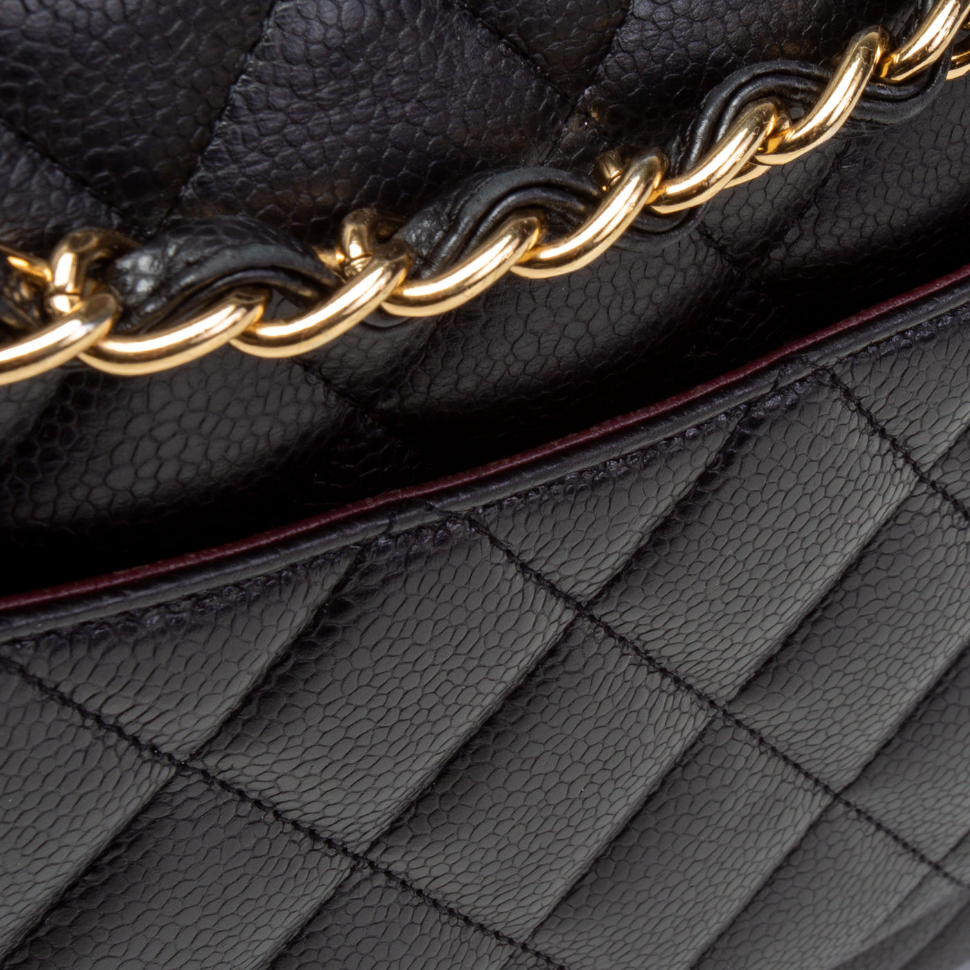 CHANEL Caviar Quilted Jumbo Double Flap - Black