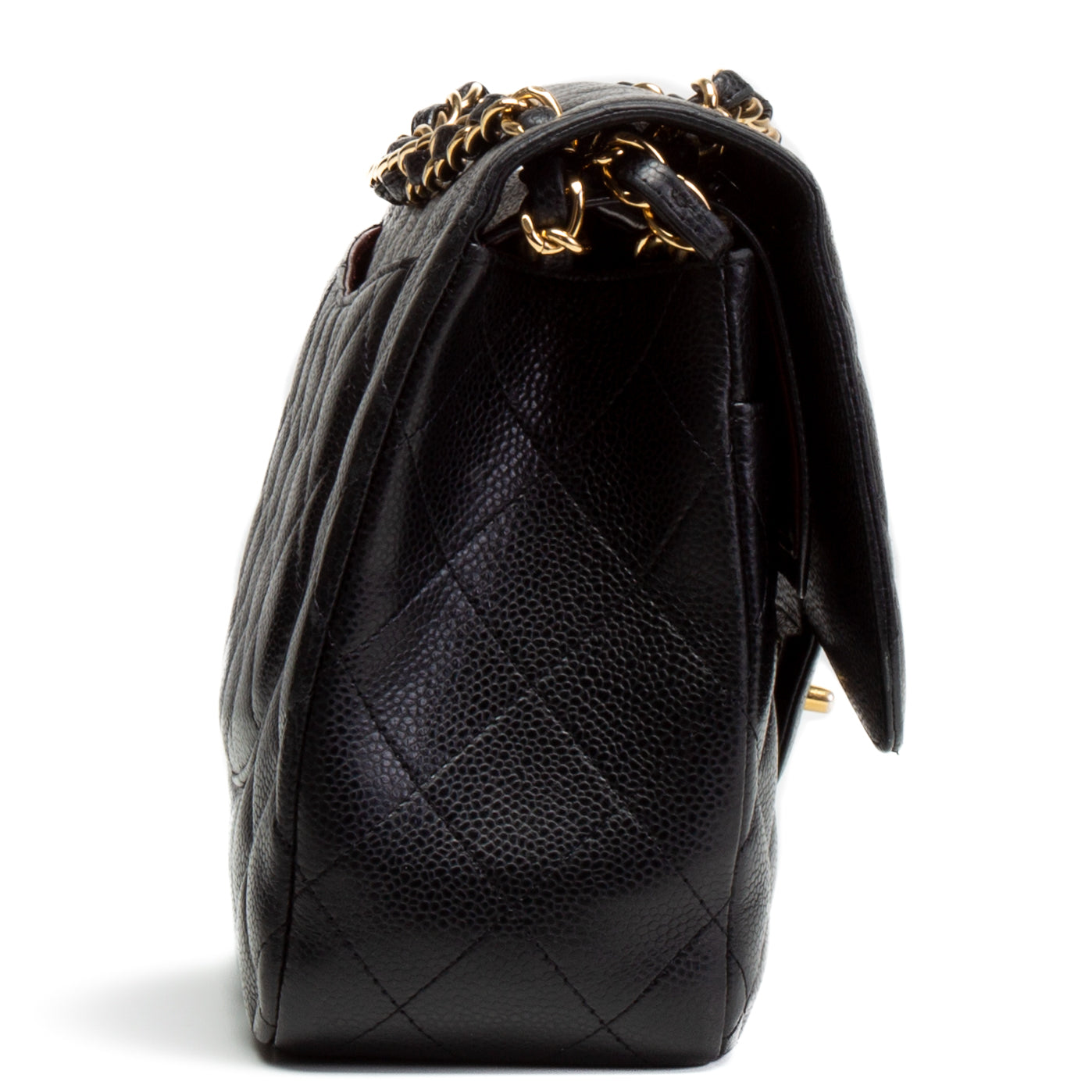 CHANEL Caviar Quilted Jumbo Double Flap - Black