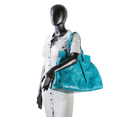 CHANEL Glazed On The Road Large Tote - Turquoise