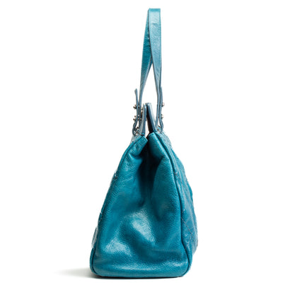 CHANEL Glazed On The Road Large Tote - Turquoise