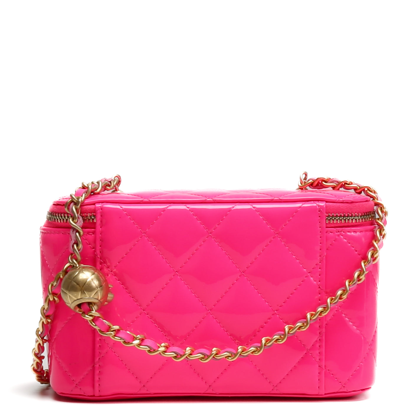 CHANEL Patent Crush Vanity w/ Chain - Neon Pink