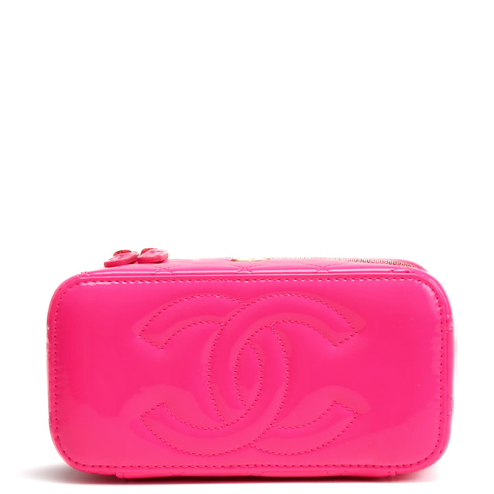 CHANEL Patent Crush Vanity w/ Chain - Neon Pink