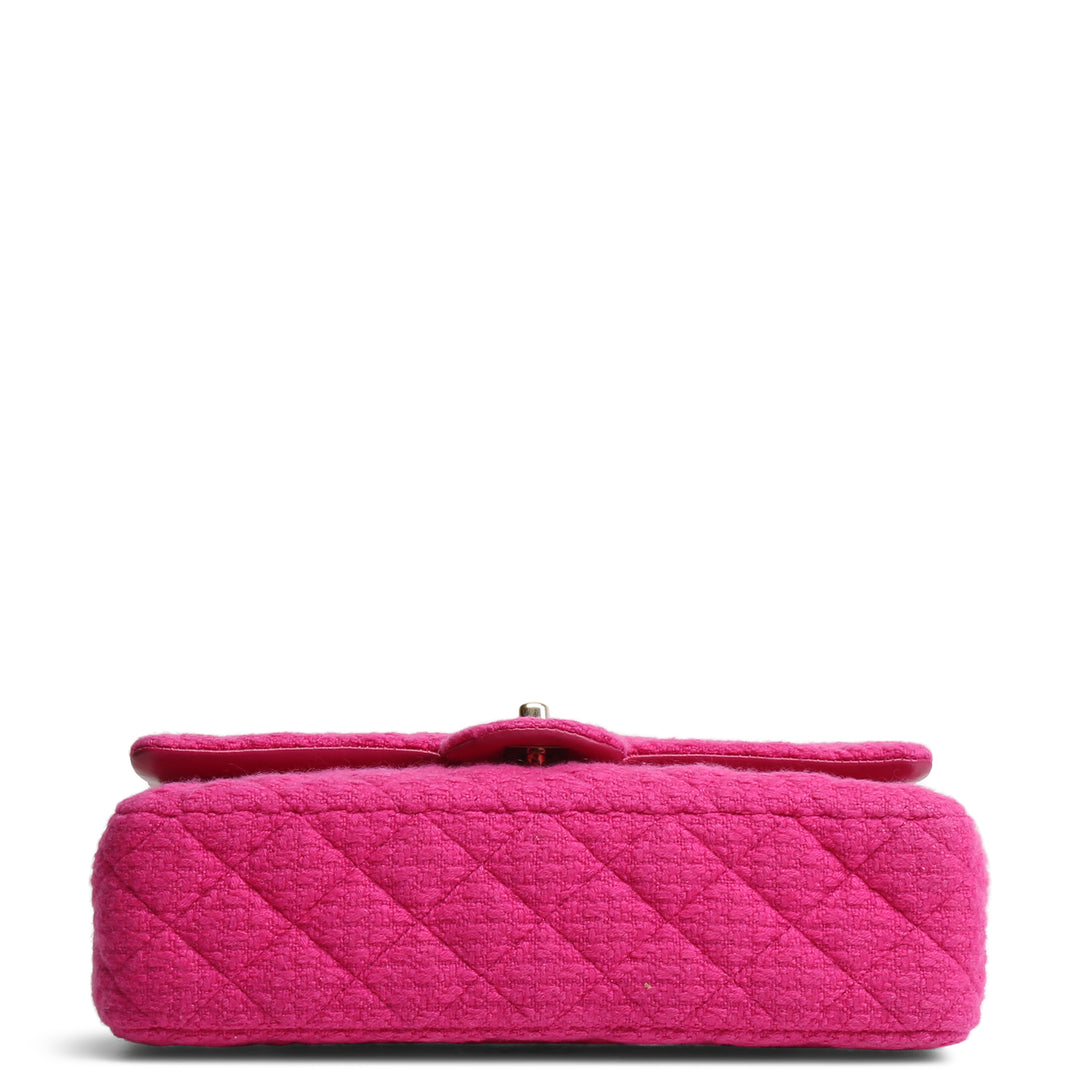 CHANEL Classic Tweed Medium Double Flap - Hot Pink