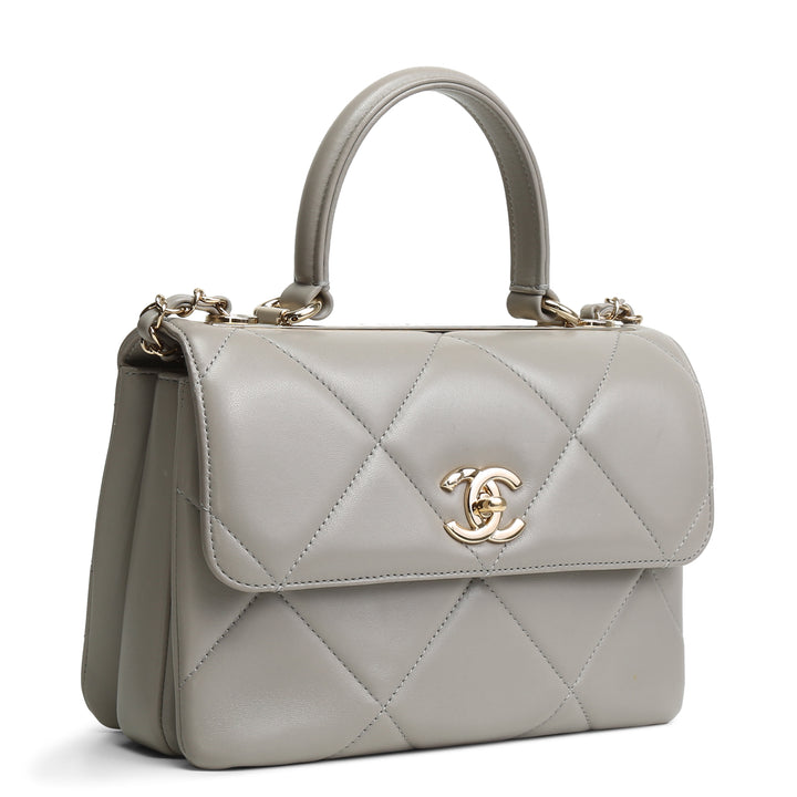 CHANEL Trendy CC Lambskin Top Handle - Gray