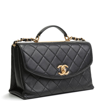 CHANEL Trendy Lambskin Spirit Top Handle - Black