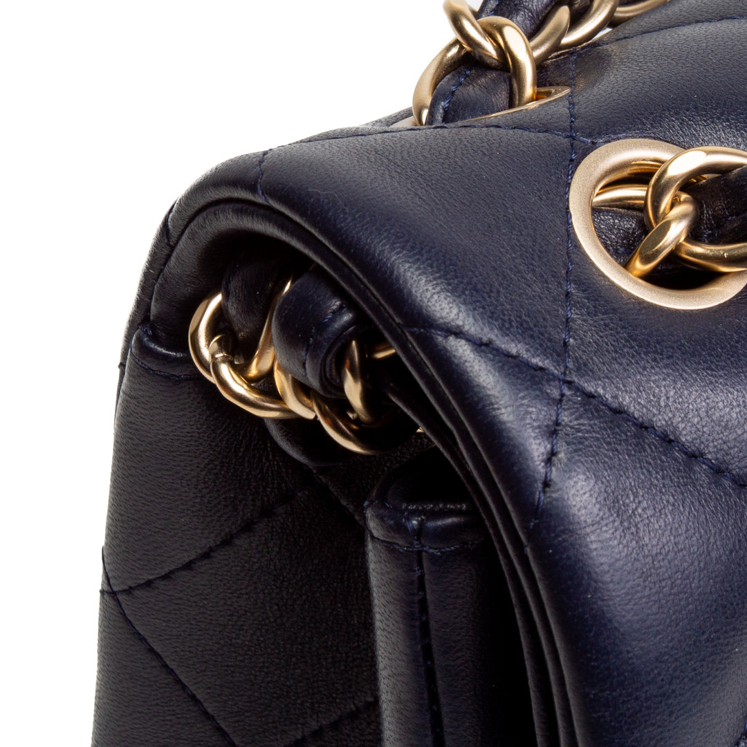 CHANEL Classic Jumbo Lambskin Double Flap- Navy Blue