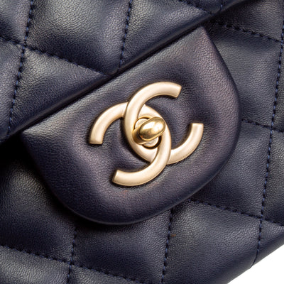 CHANEL Classic Jumbo Lambskin Double Flap- Navy Blue