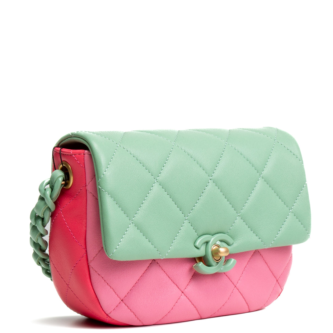 CHANEL Mini Candy Flap - Tri-Color (Pink & Green)