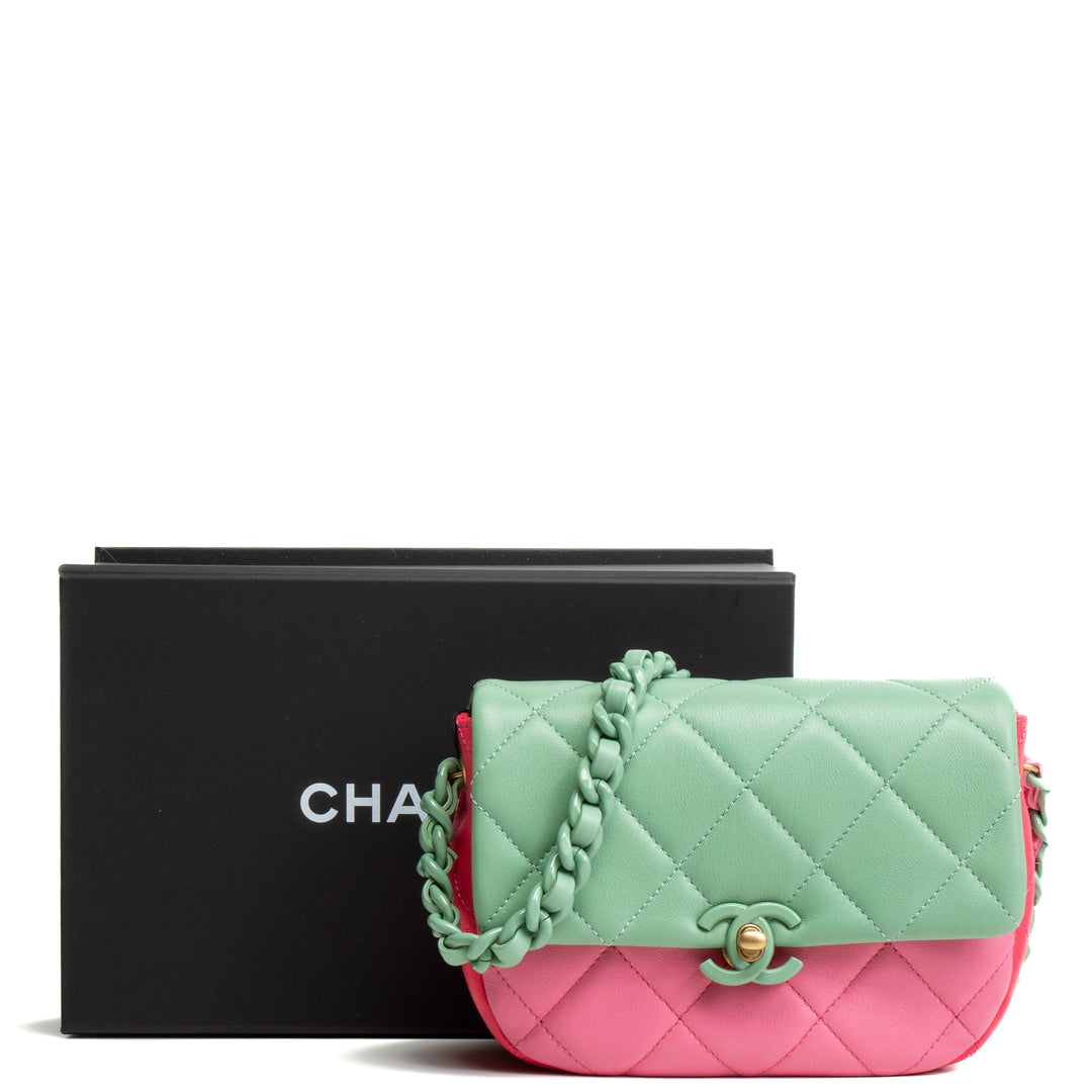 CHANEL Mini Candy Flap - Tri-Color (Pink & Green)