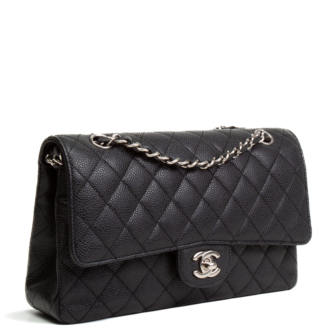 CHANEL Classic Medium Caviar Double Flap - Black