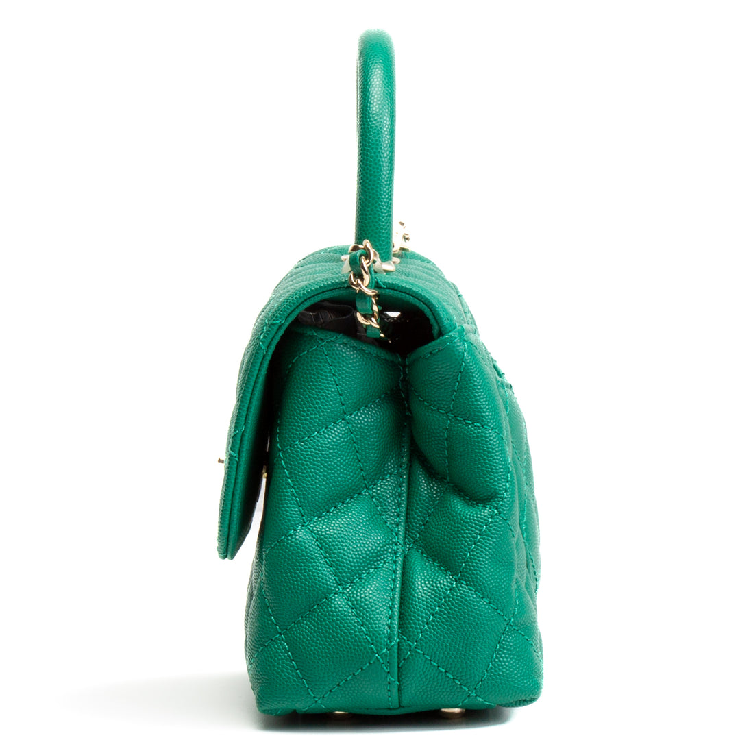 CHANEL Mini Coco Handle Flap Bag - Kelly Green