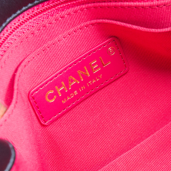 CHANEL Mini Camellia Embossed Flap - Black Velvet