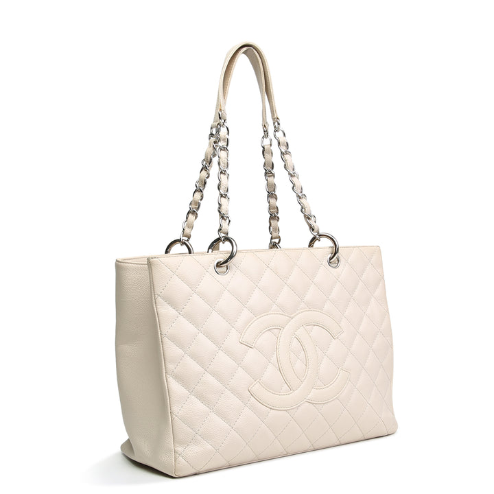 CHANEL Caviar Grand Shopping Tote - Cream