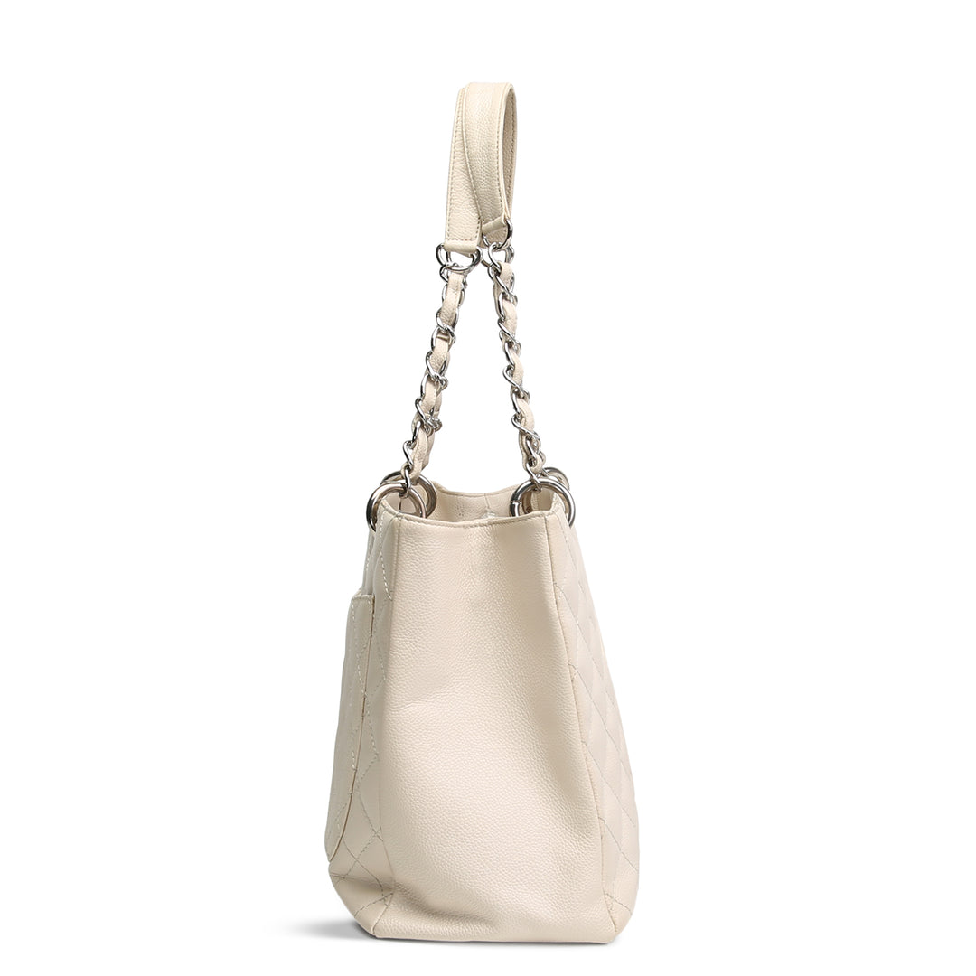 CHANEL Caviar Grand Shopping Tote - Cream