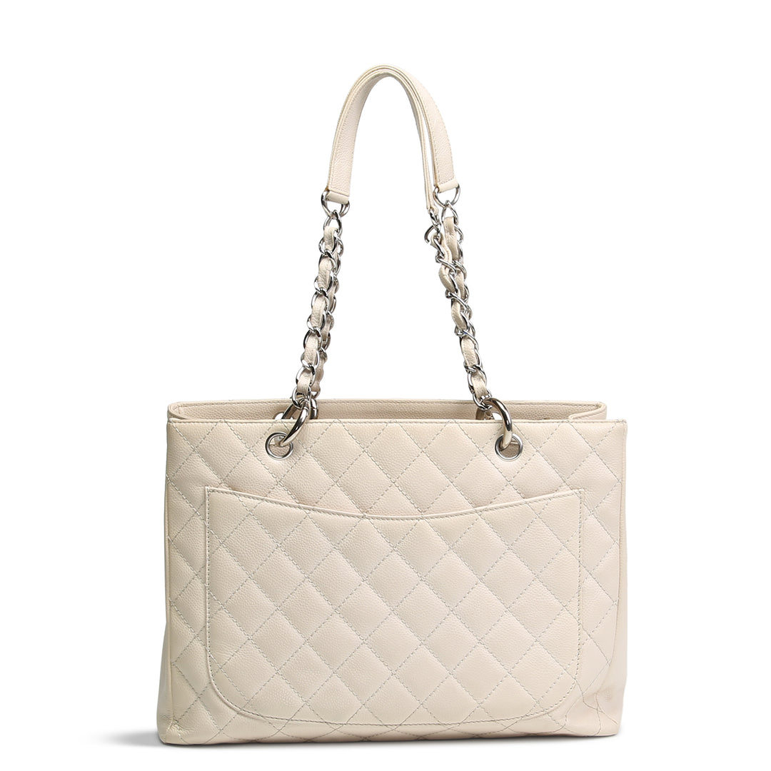 CHANEL Caviar Grand Shopping Tote - Cream