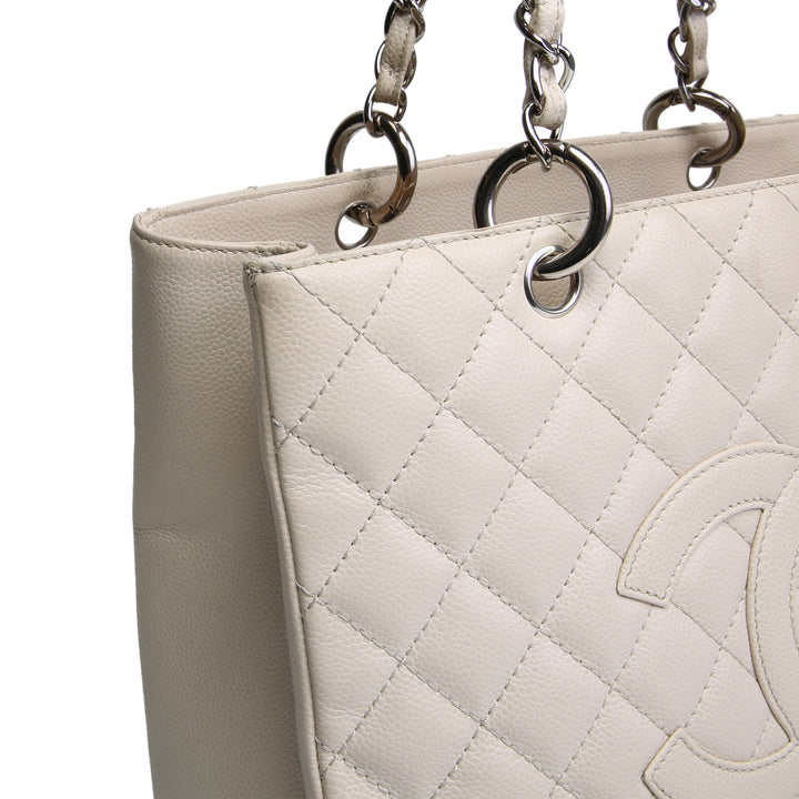 CHANEL Caviar Grand Shopping Tote - Cream