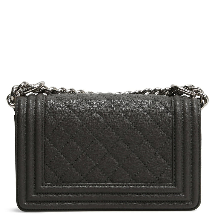 CHANEL Caviar Quilted Small Boy Bag - Grey