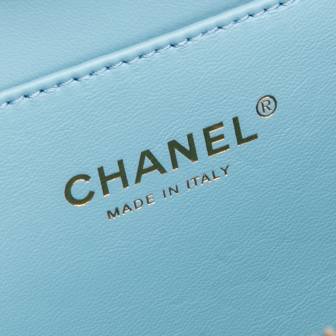 CHANEL Pick Me Up Logo Vanity Case- Baby Blue