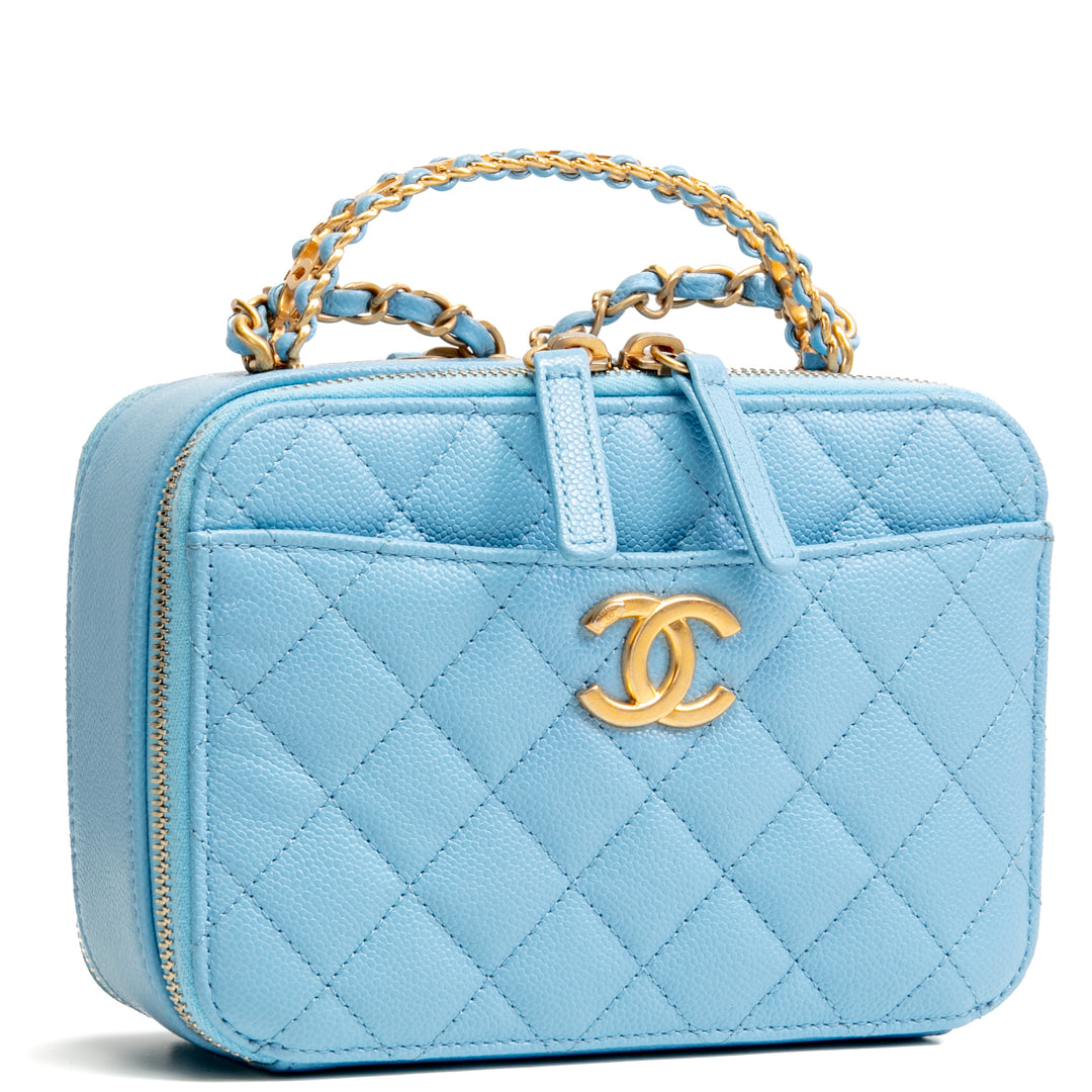 CHANEL Pick Me Up Logo Vanity Case- Baby Blue