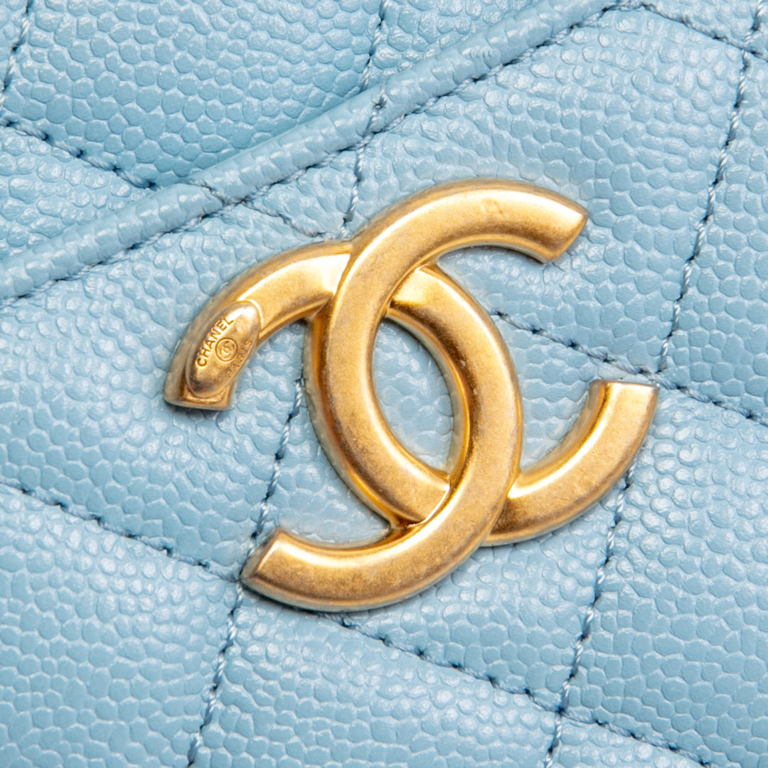 CHANEL Pick Me Up Logo Vanity Case- Baby Blue