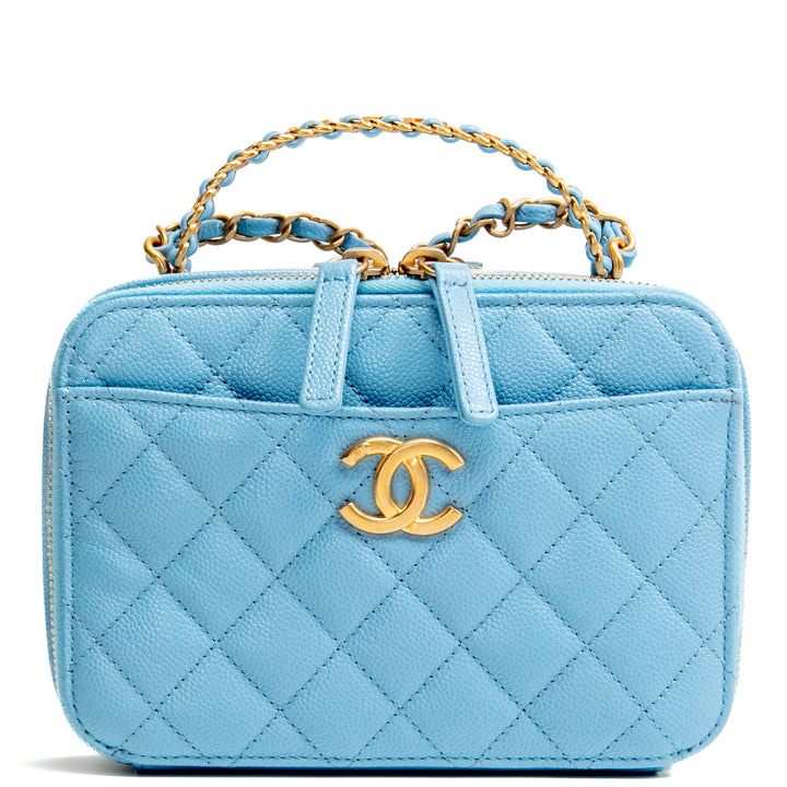 CHANEL Pick Me Up Logo Vanity Case- Baby Blue