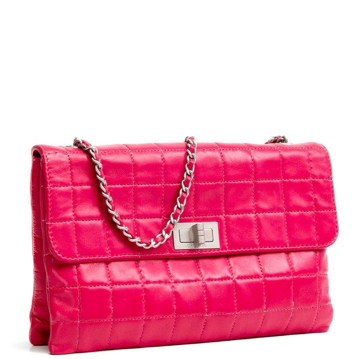 CHANEL Vintage Chocolate Bar Mademoiselle Lock Chain Bag Fuchsia - OUTLET FINAL SALE