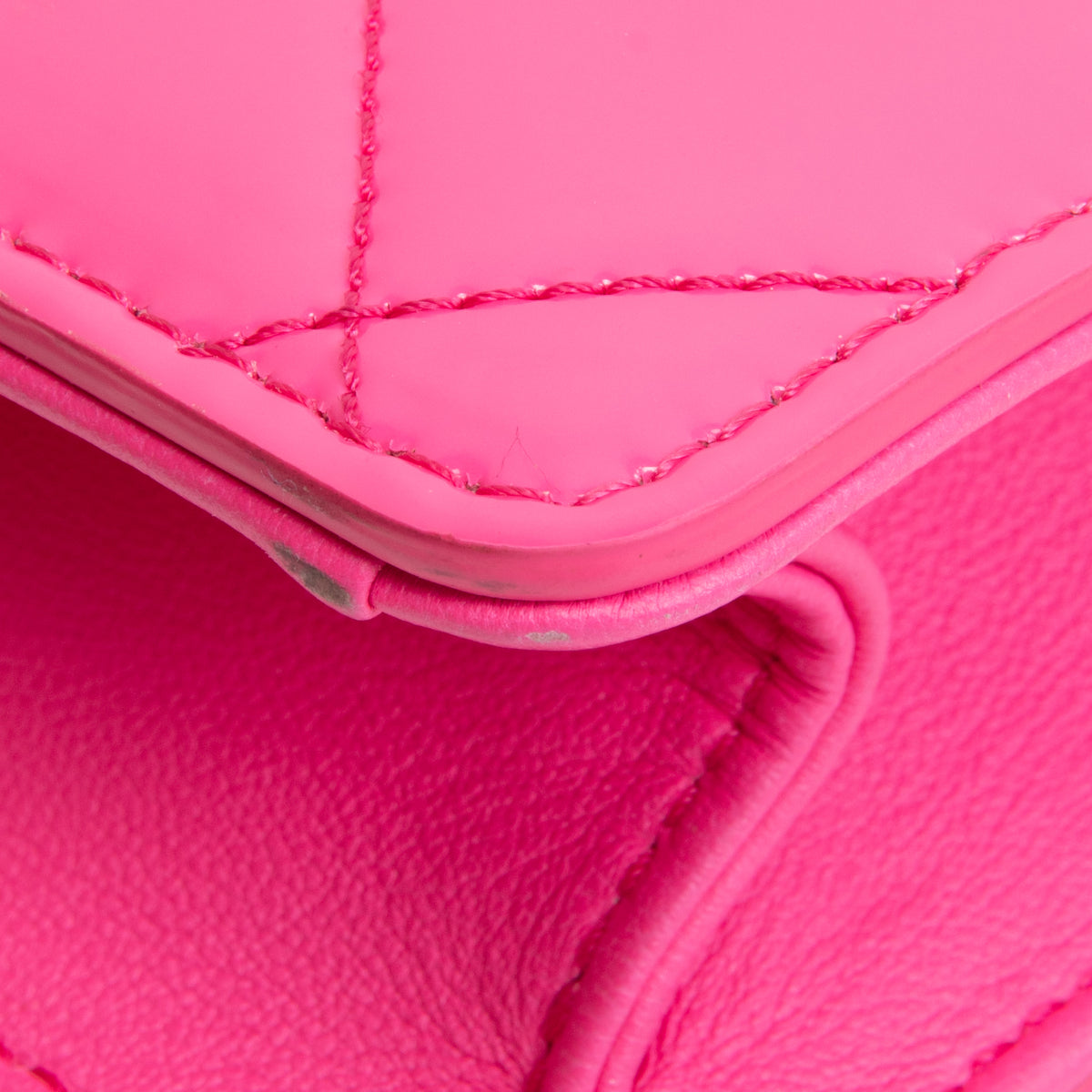 CHANEL Patent Top Handle North/South Bag- Hot Pink