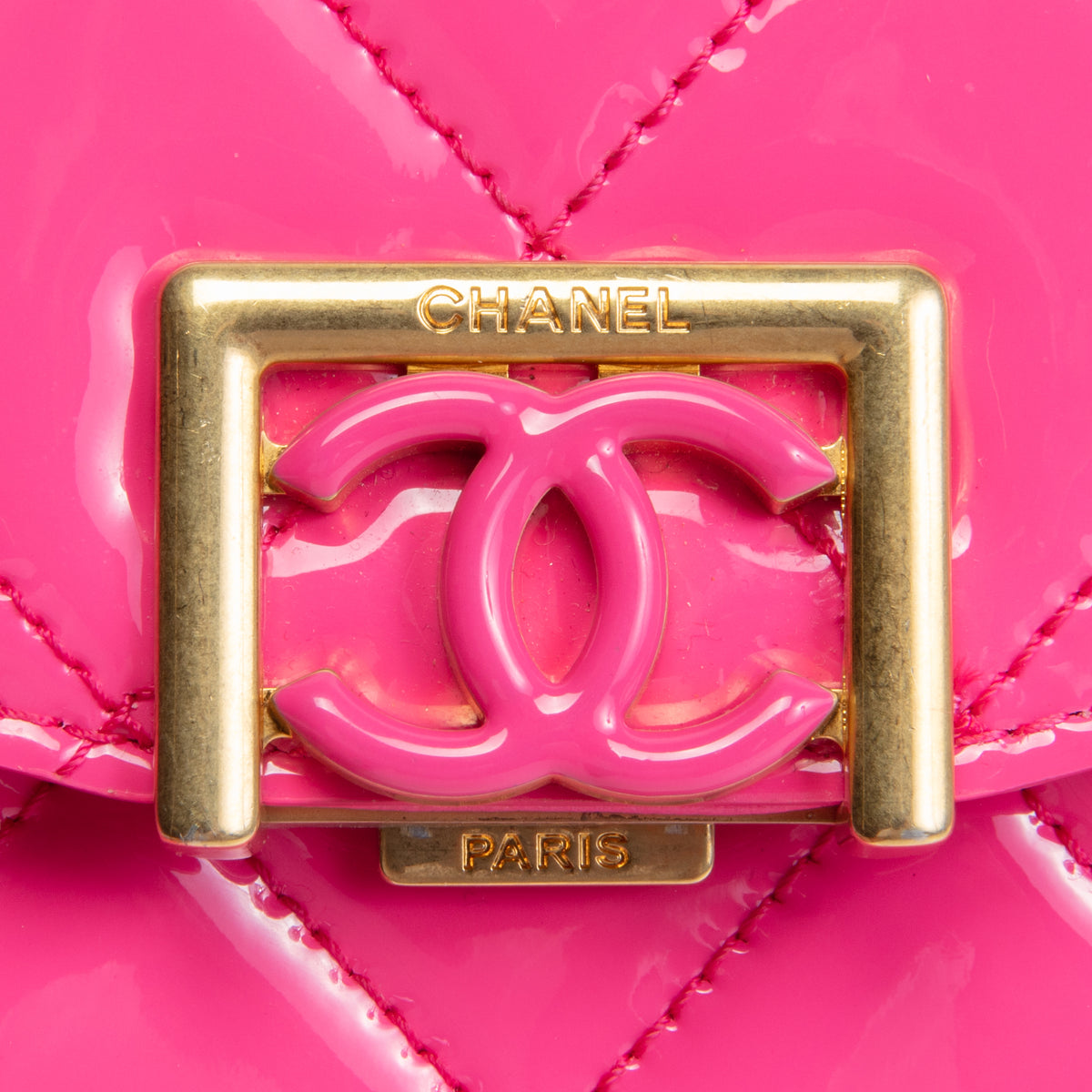 CHANEL Patent Top Handle North/South Bag- Hot Pink