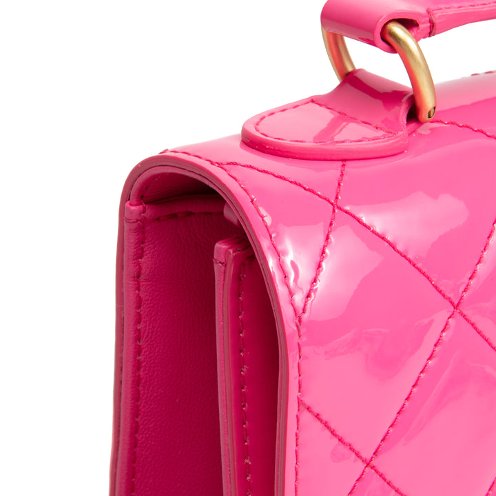 CHANEL Patent Top Handle North/South Bag- Hot Pink