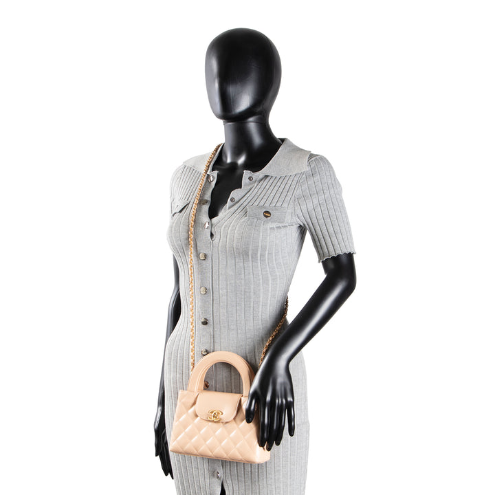 CHANEL Shiny Aged Calfskin Nano Kelly Shopper