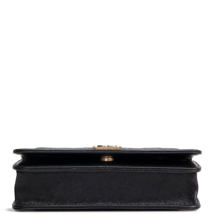 CHANEL Caviar Quilted Boy Wallet on Chain - Black