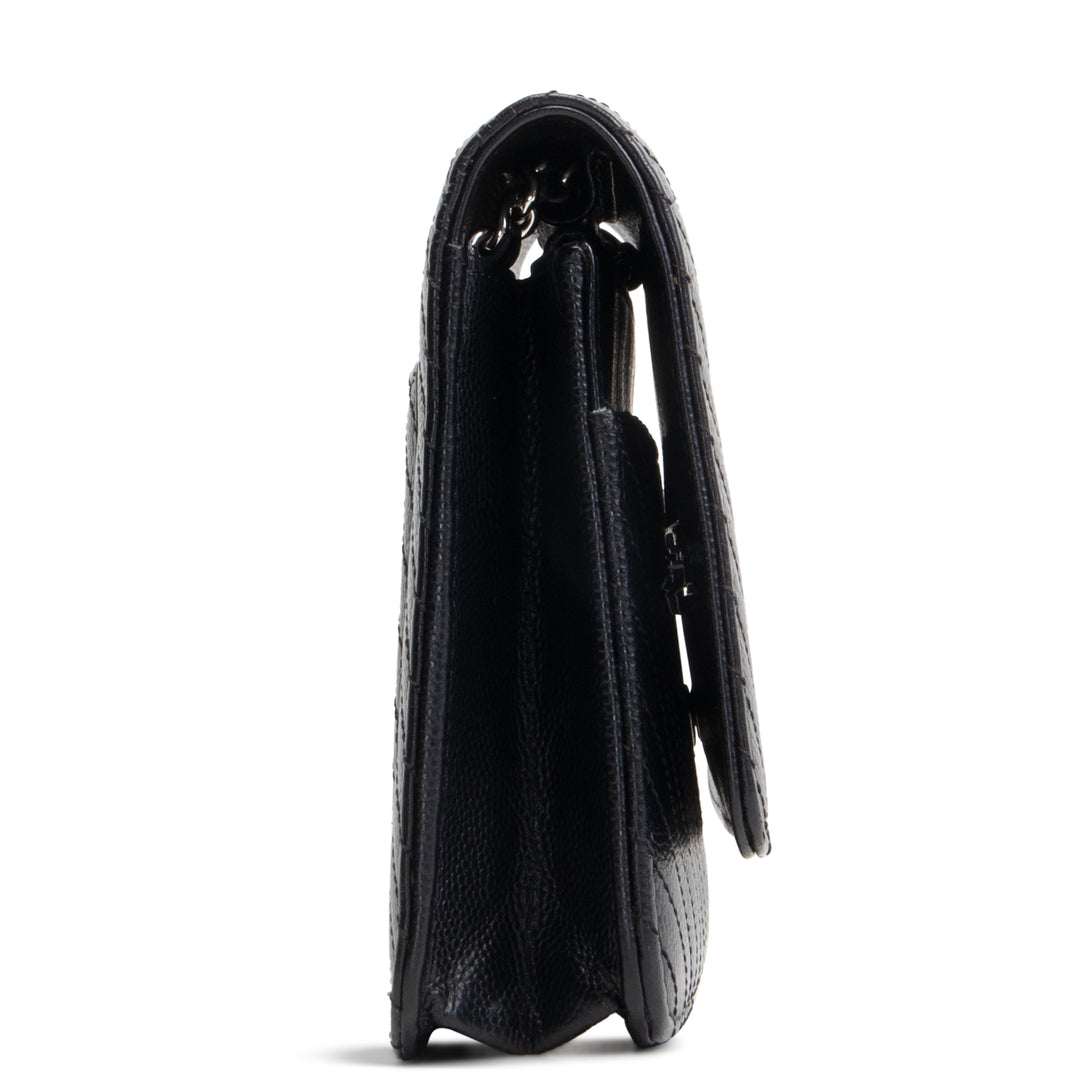 CHANEL Chevron Caviar Wallet on Chain - Black