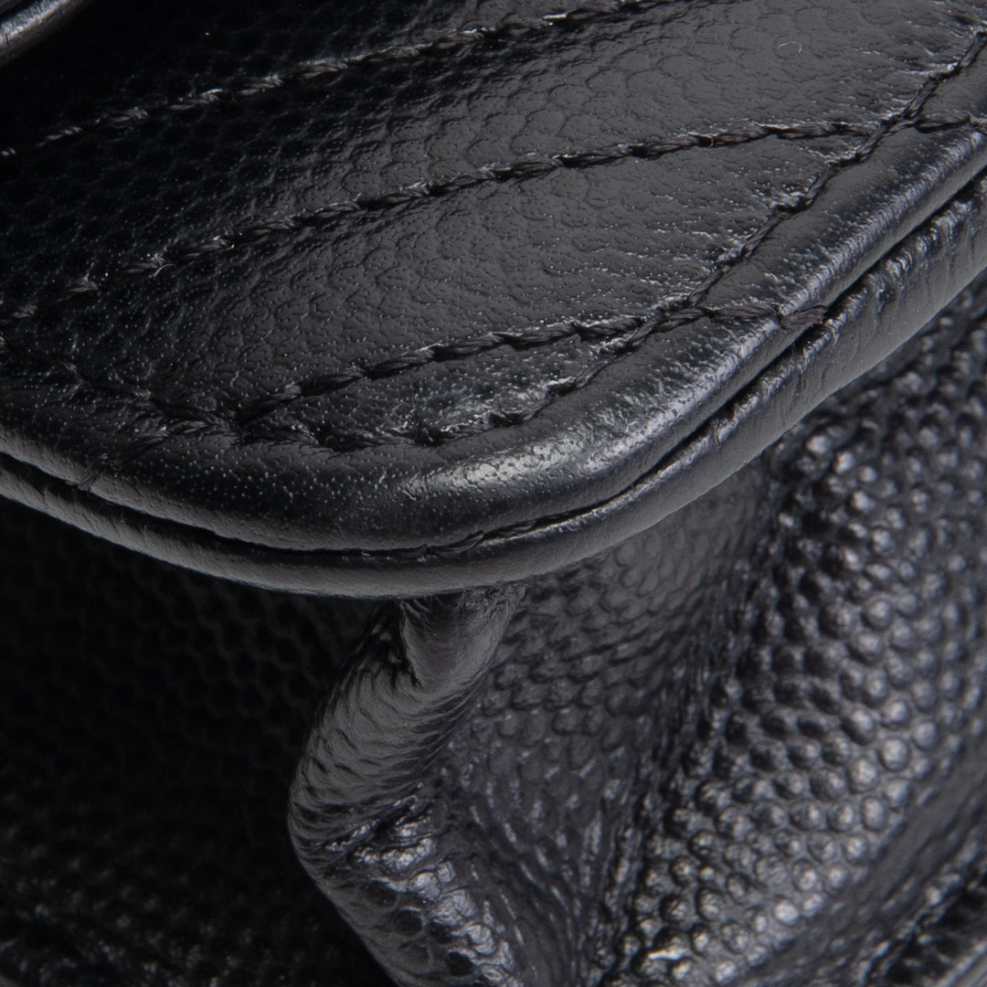 CHANEL Chevron Caviar Wallet on Chain - Black