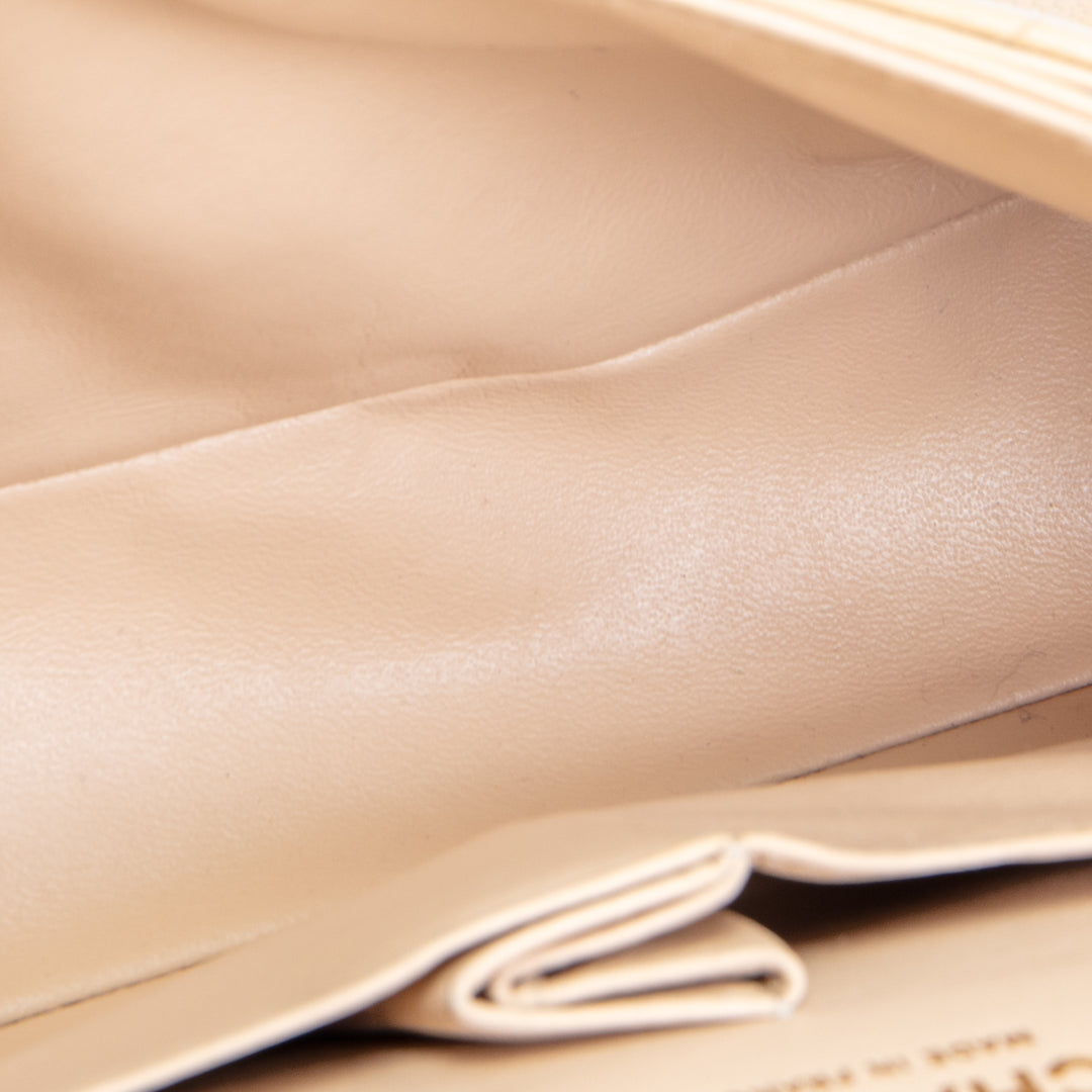 CHANEL Caviar Medium Double Flap Shoulder Bag - Beige