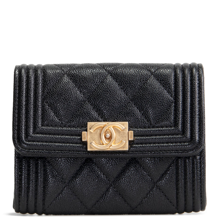 CHANEL Small Boy Flap Wallet - Quilted Cavier