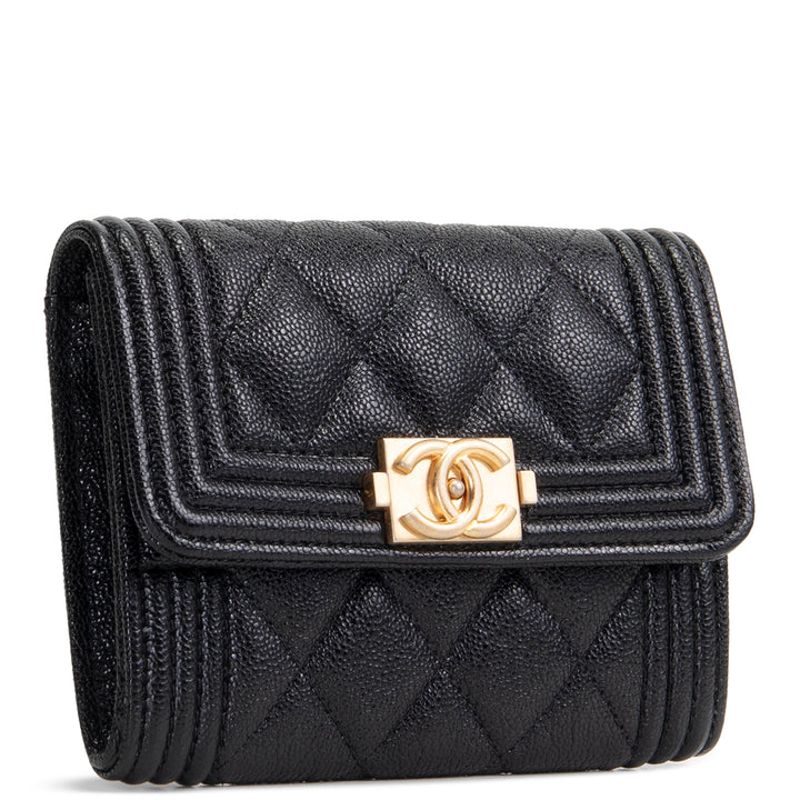 CHANEL Small Boy Flap Wallet - Quilted Cavier