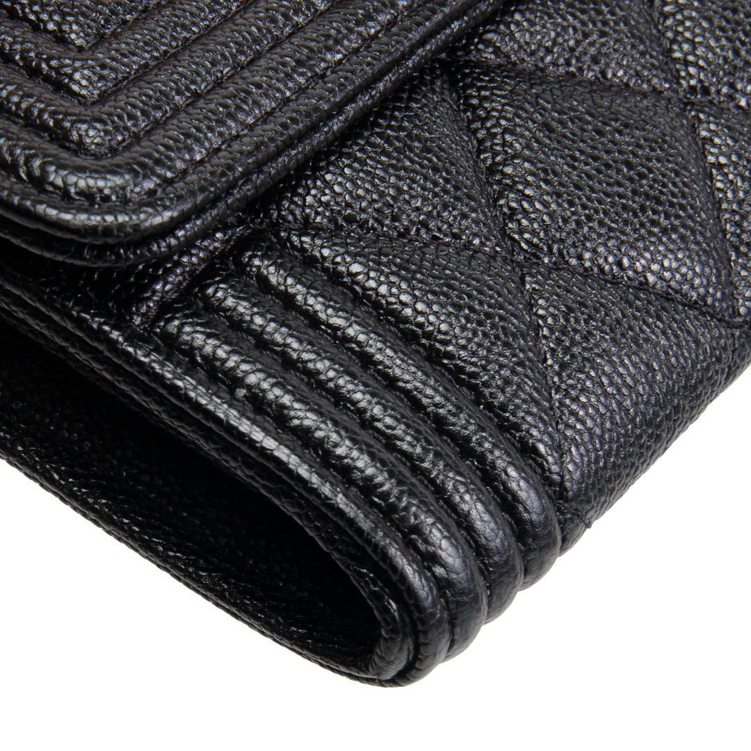 CHANEL Small Boy Flap Wallet - Quilted Cavier