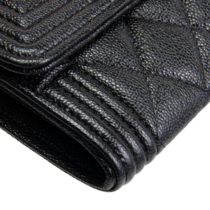 CHANEL Small Boy Flap Wallet - Quilted Cavier