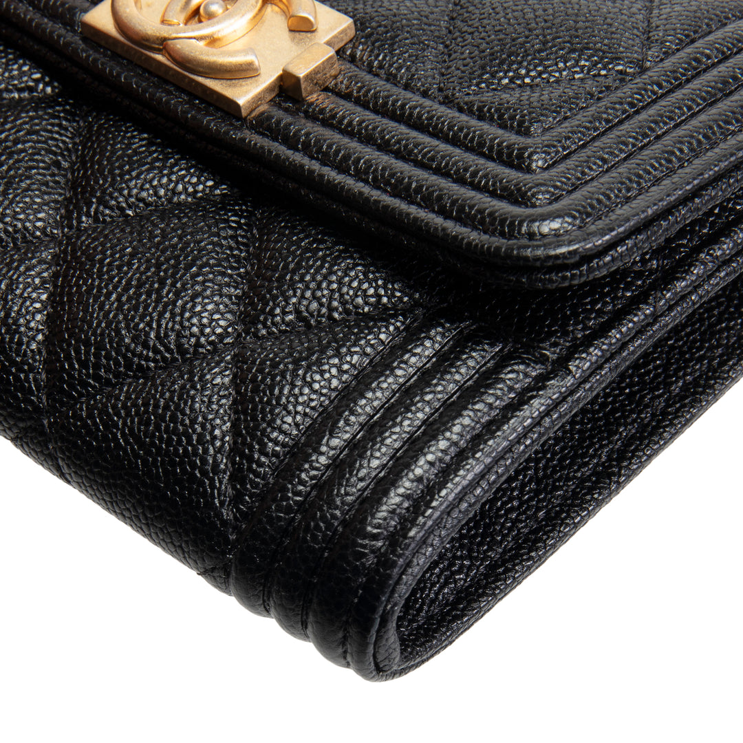 CHANEL Small Boy Flap Wallet - Quilted Cavier