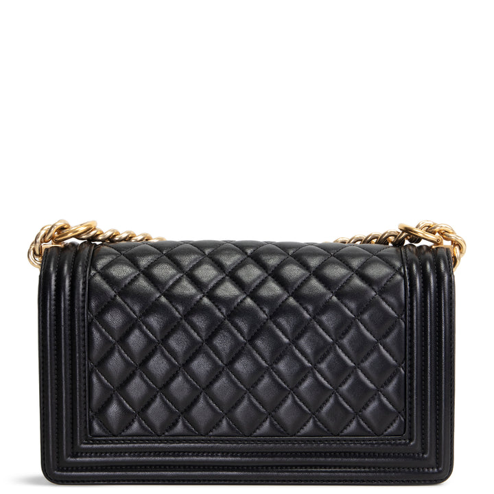 CHANEL Lambskin Medium Boy Bag - Black
