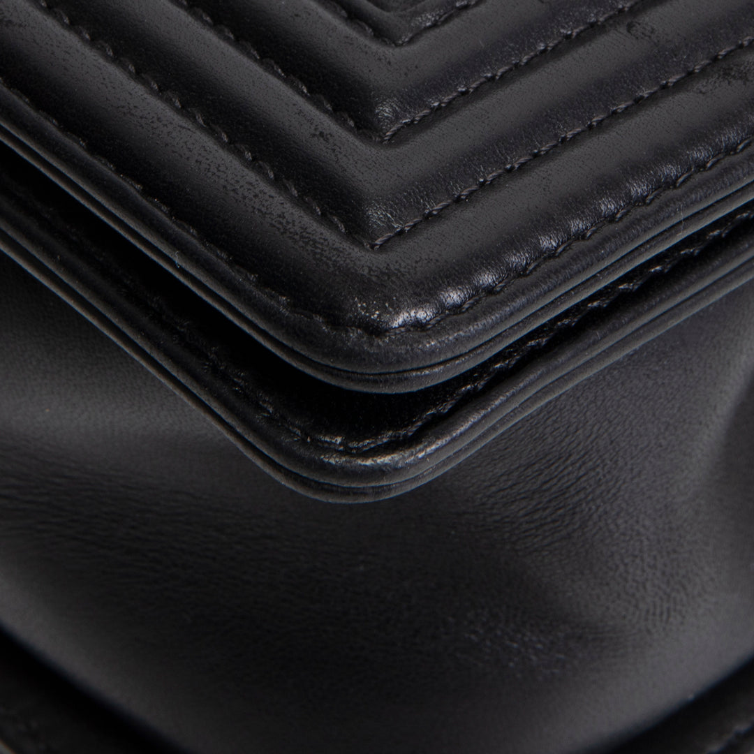 CHANEL Lambskin Medium Boy Bag - Black