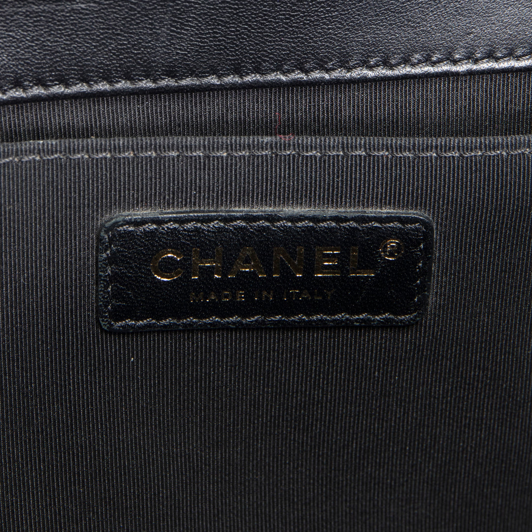 CHANEL Lambskin Medium Boy Bag - Black