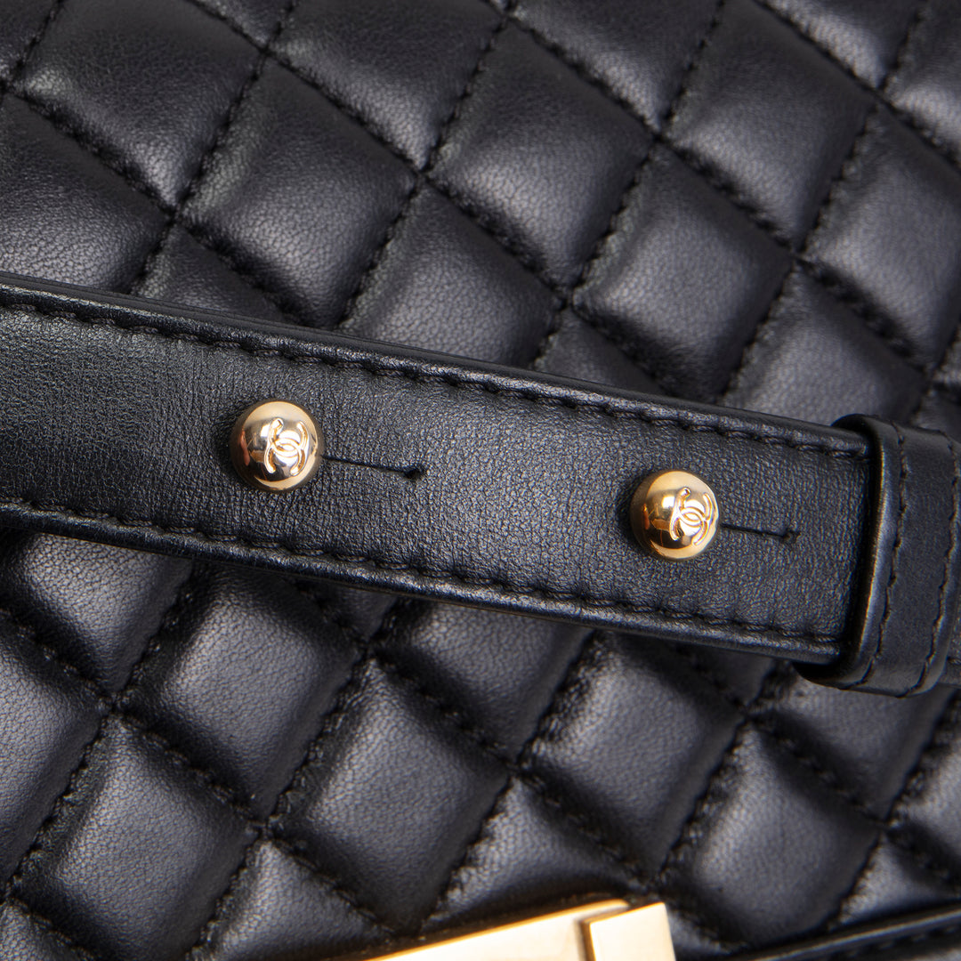 CHANEL Lambskin Medium Boy Bag - Black