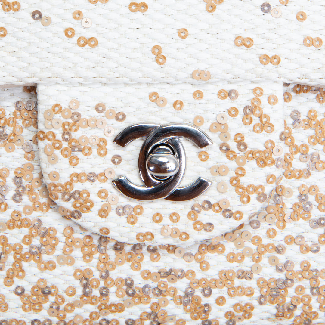 CHANEL Sequins Flap Bag - Ivory
