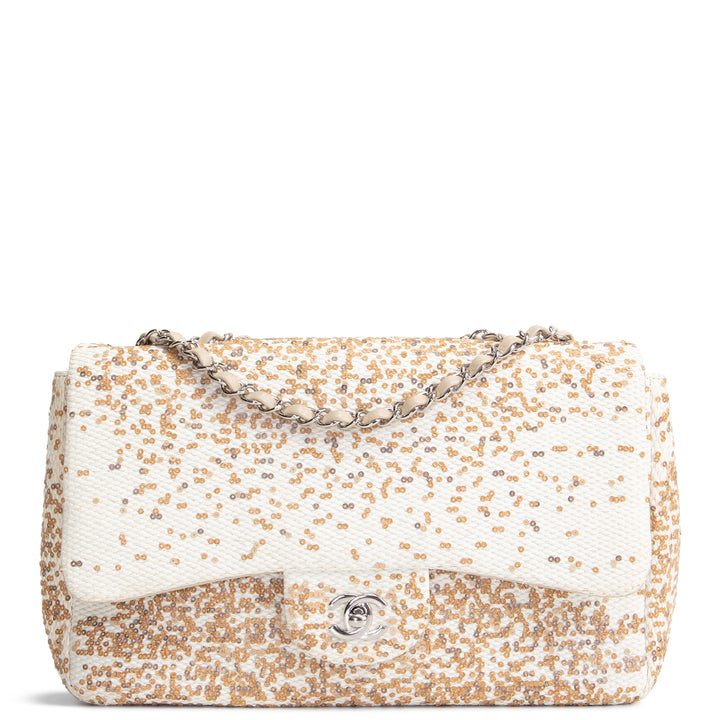 CHANEL Sequins Flap Bag - Ivory