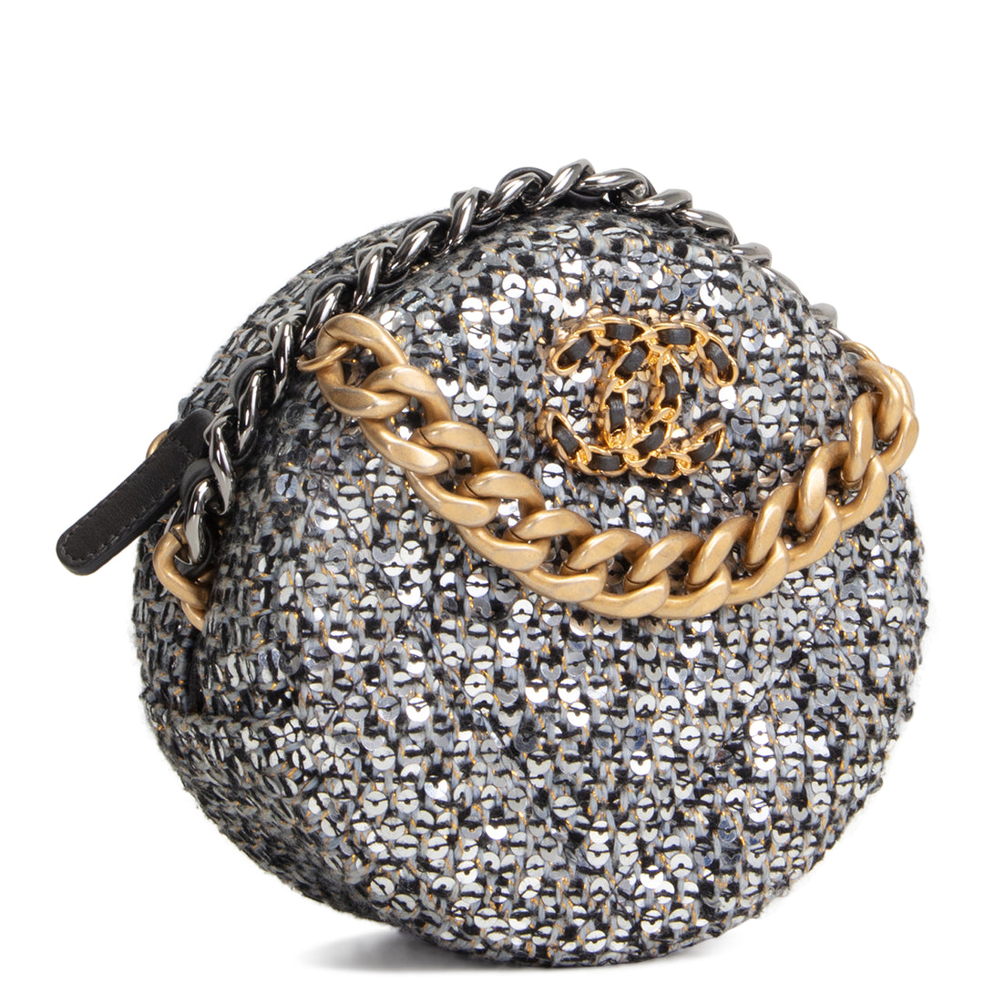 CHANEL 19 Round Clutch on Chain - Sequin